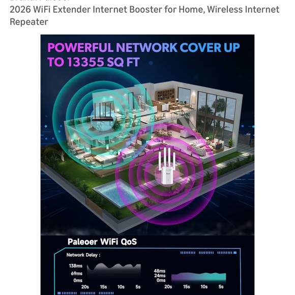 White WiFi Extender Internet Booster for home. Wireless Internet repeater - Picture 2 of 9